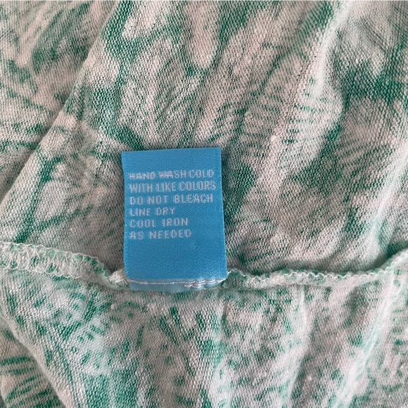 J. McLaughlin Tropical Linen Button 3/4 Sleeve Top Green Size L 26551 - Picture 6 of 7